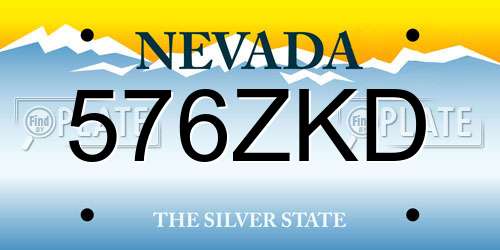 576ZKD Nevada License Plate
