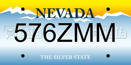 576ZMM Nevada License Plate