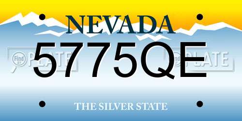 5775QE Nevada License Plate
