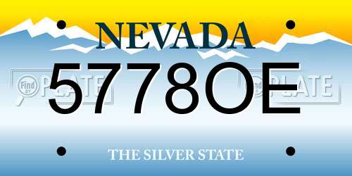 5778OE Nevada License Plate
