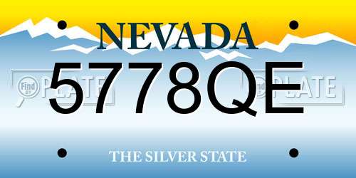 5778QE Nevada License Plate