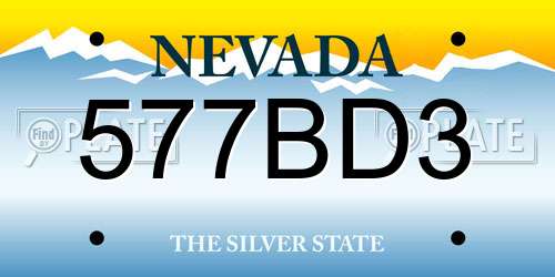 577BD3 Nevada License Plate