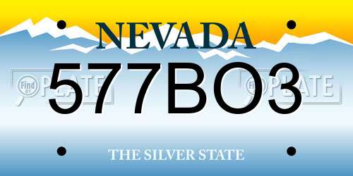 577BO3 Nevada License Plate