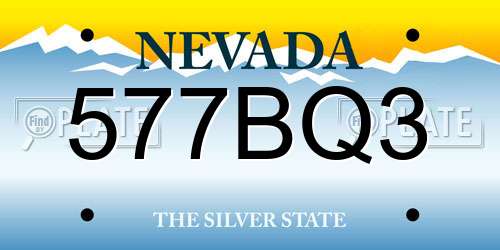577BQ3 Nevada License Plate