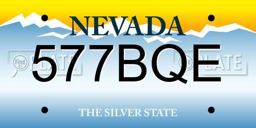 577BQE Nevada License Plate