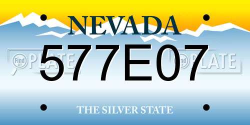 577E07 Nevada License Plate
