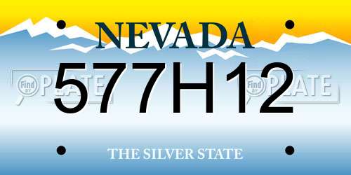 577H12 Nevada License Plate