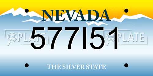 577I51 Nevada License Plate