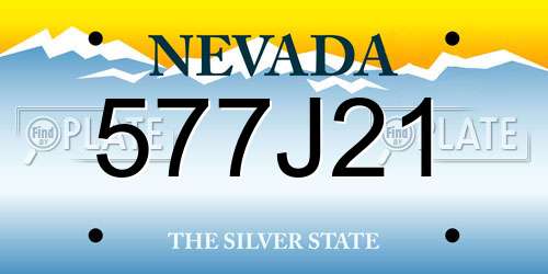 577J21 Nevada License Plate