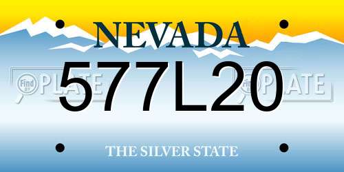 577L20 Nevada License Plate