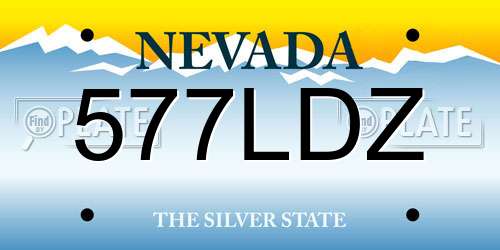 577LDZ Nevada License Plate