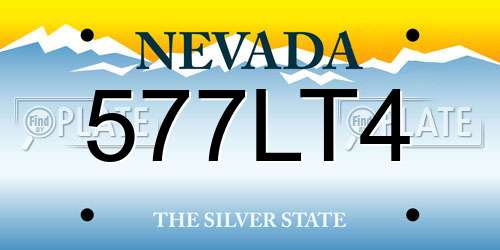 577LT4 Nevada License Plate