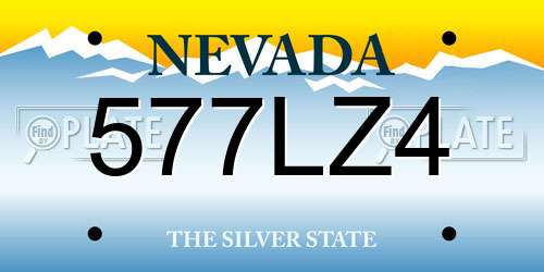 577LZ4 Nevada License Plate