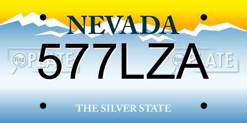 577LZA Nevada License Plate