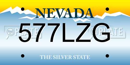 577LZG Nevada License Plate