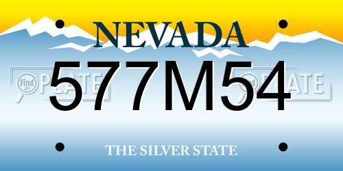 577M54 Nevada License Plate