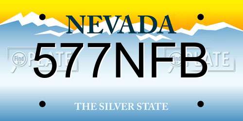 577NFB Nevada License Plate