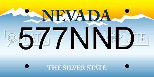 577NND Nevada License Plate