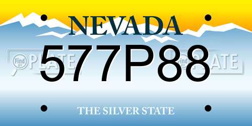 577P88 Nevada License Plate
