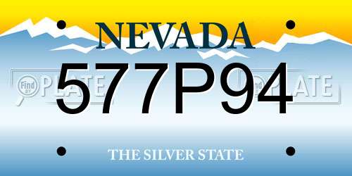 577P94 Nevada License Plate