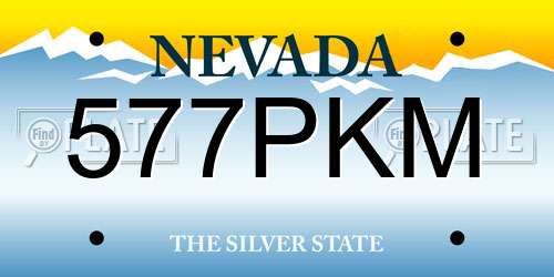 577PKM Nevada License Plate