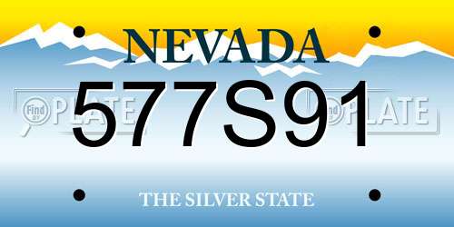 577S91 Nevada License Plate