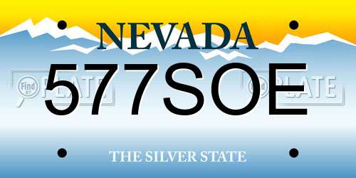577SOE Nevada License Plate