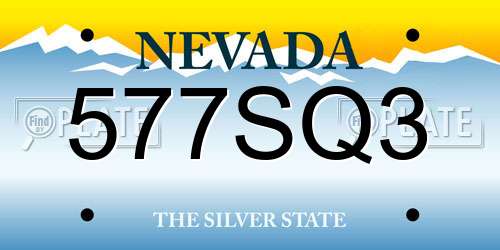 577SQ3 Nevada License Plate
