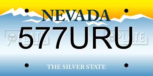 577URU Nevada License Plate