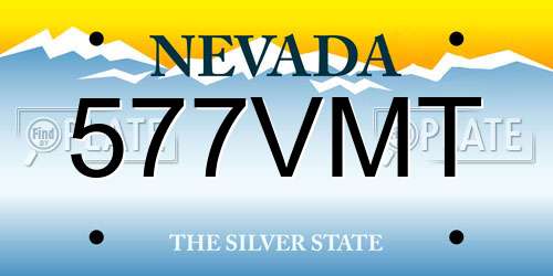 577VMT Nevada License Plate