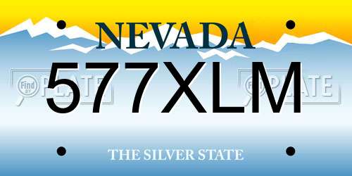 577XLM Nevada License Plate