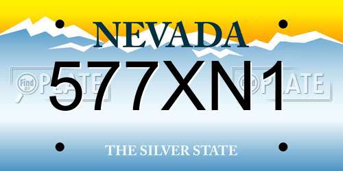 577XN1 Nevada License Plate