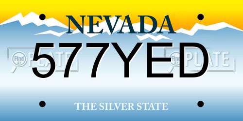577YED Nevada License Plate