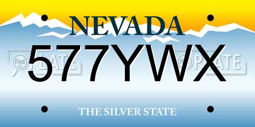 577YWX Nevada License Plate