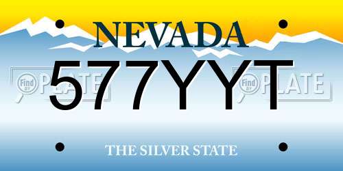 577YYT Nevada License Plate