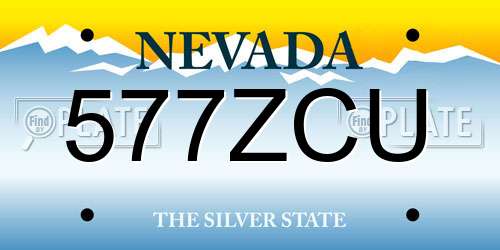 577ZCU Nevada License Plate