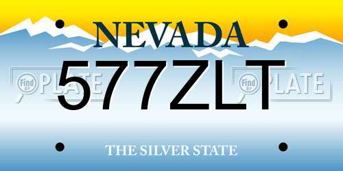 577ZLT Nevada License Plate