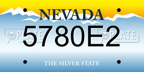 5780E2 Nevada License Plate