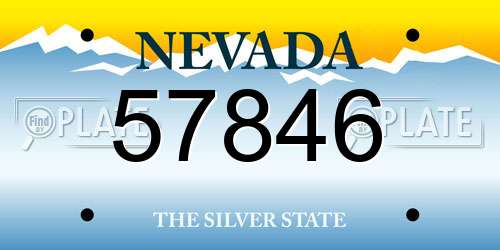 57846 Nevada License Plate