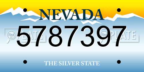 5787397 Nevada License Plate