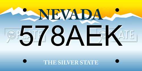 578AEK Nevada License Plate