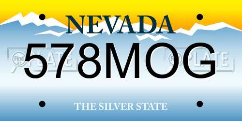 578MOG Nevada License Plate