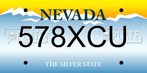 578XCU Nevada License Plate