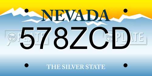 578ZCD Nevada License Plate