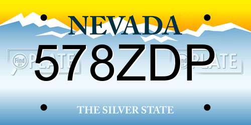 578ZDP Nevada License Plate