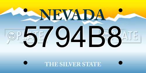 5794B8 Nevada License Plate