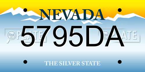 5795DA Nevada License Plate