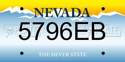 5796EB Nevada License Plate