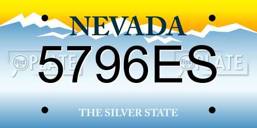 5796ES Nevada License Plate