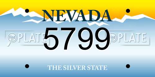 5799 Nevada License Plate
